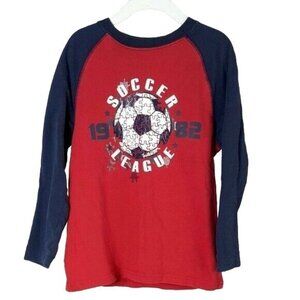 2/$15 Sonoma Long Sleeve T Shirt Red Size 5 6 Stars Puzzle Pieces Soccer League